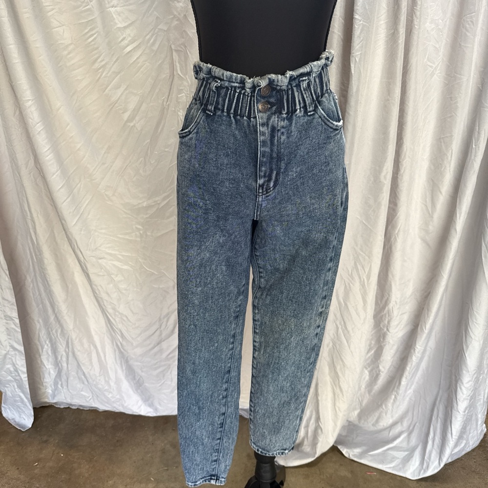 High-Waisted Blue Jeans